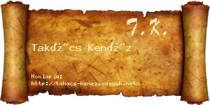 Takács Kenéz névjegykártya